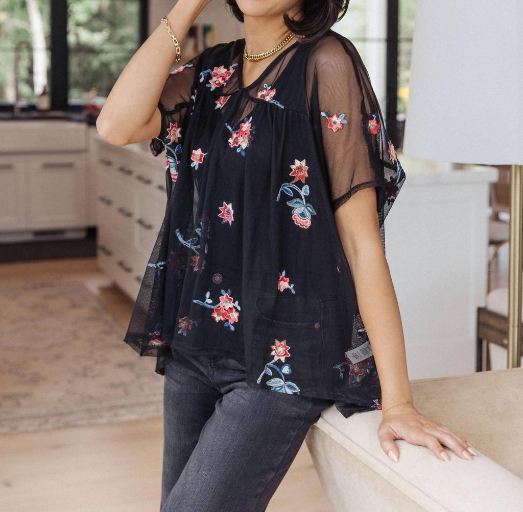 Now N Forever Best We've Got Embroidered Blouse In Black