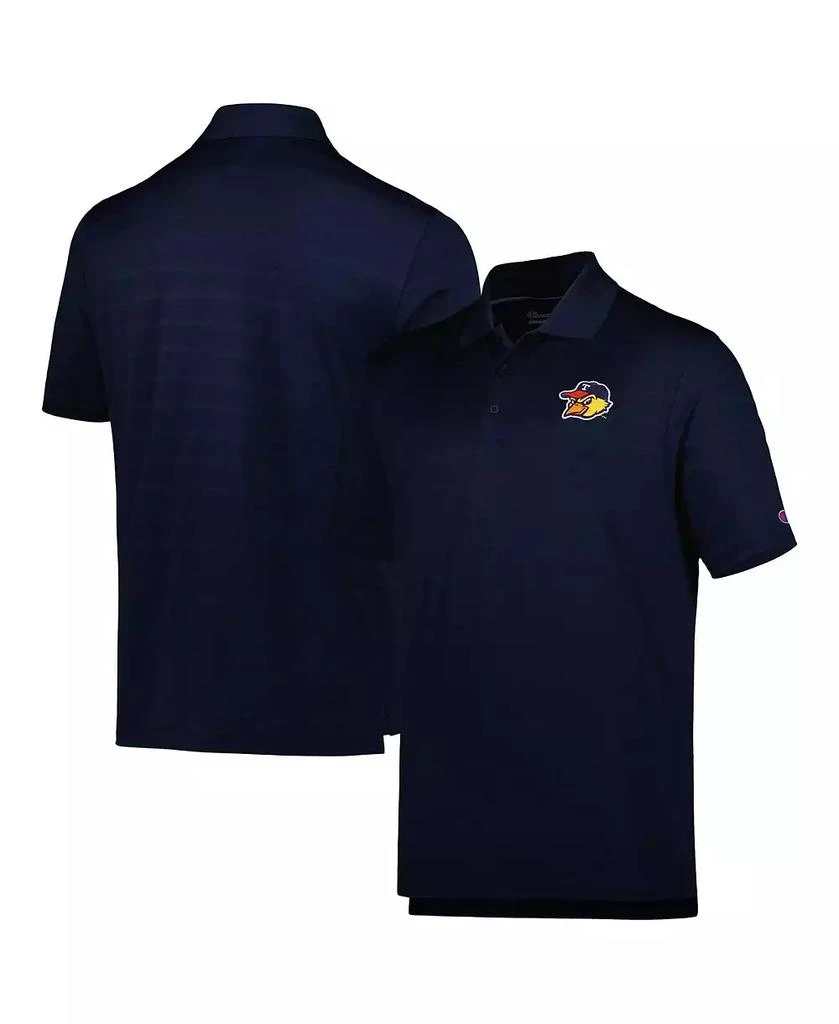 CHAMPION Men's Navy Toledo Mud Hens Textured Solid Polo Shirt 1