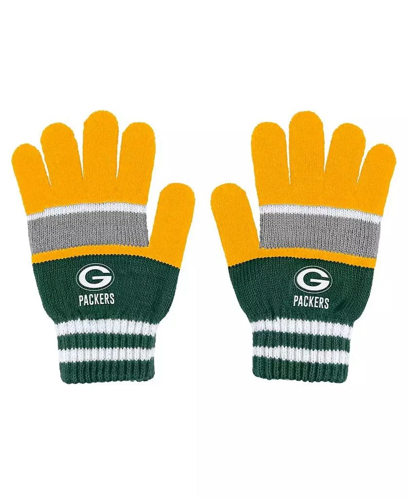 WEAR by Erin Andrews Women's Green Bay Packers Stripe Glove and Scarf Set 3