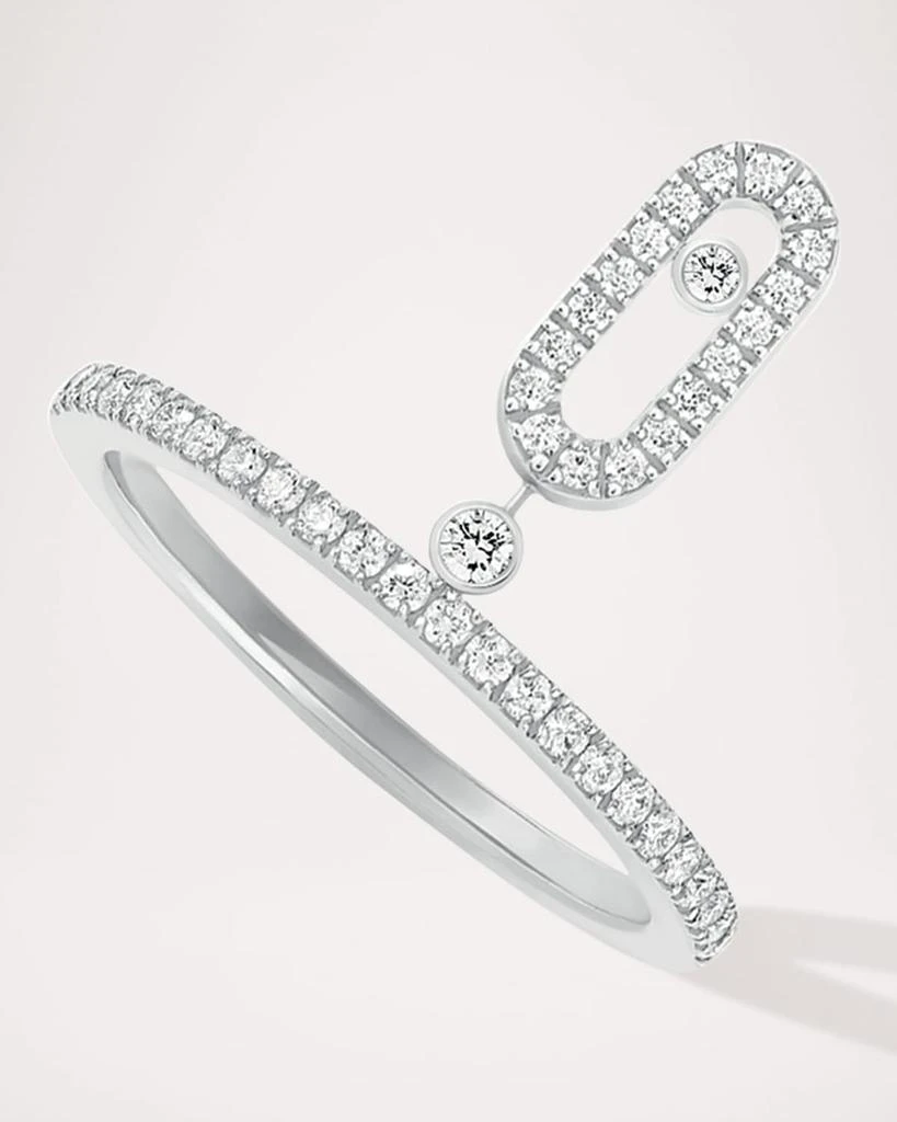 Messika MOVE UNO 18K WHITE GOLD PAVÉ DROP DIAMOND RING 1