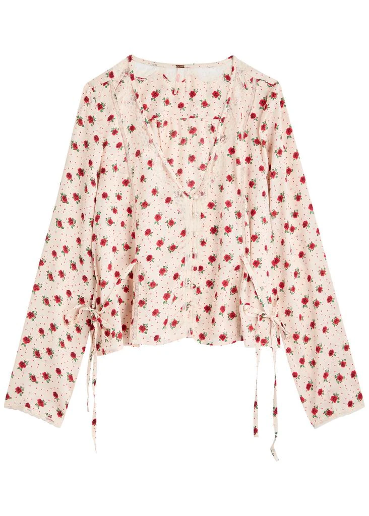 Free People Field Of Roses satin blouse 1
