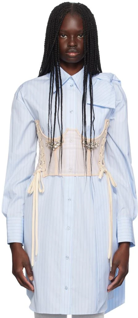 Simone Rocha Beige Embellished Short Lace Up Corset 1