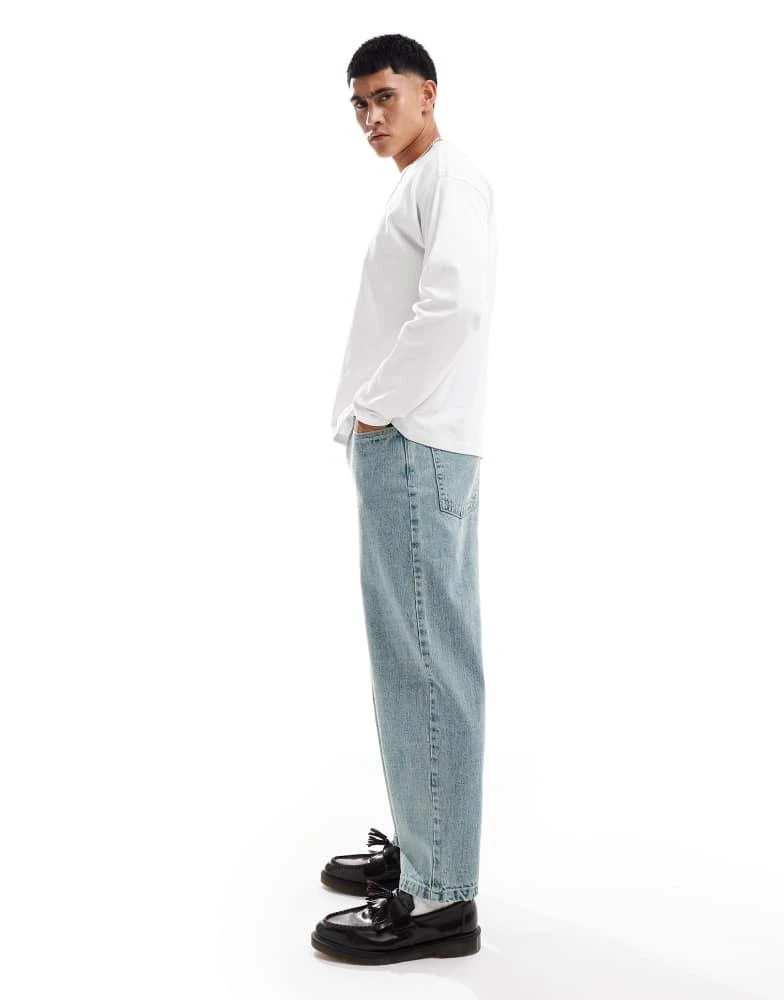 ASOS ASOS DESIGN barrel fit jeans in mid stone wash 3