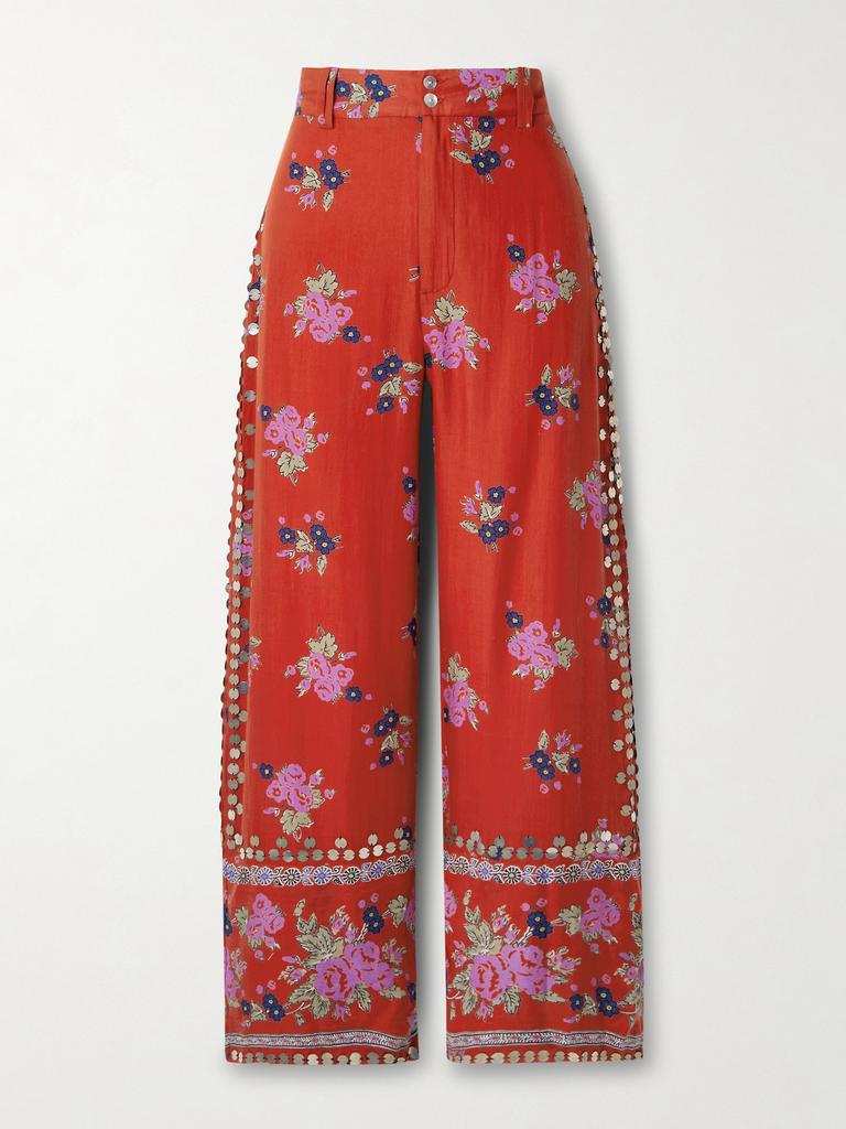 Alix of Bohemia Scout 带缀饰花卉印花天丝™莱赛尔直筒裤