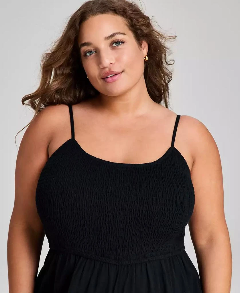 And Now This Trendy Plus Size Smocked Jumpsuit, Created for Macy's 4