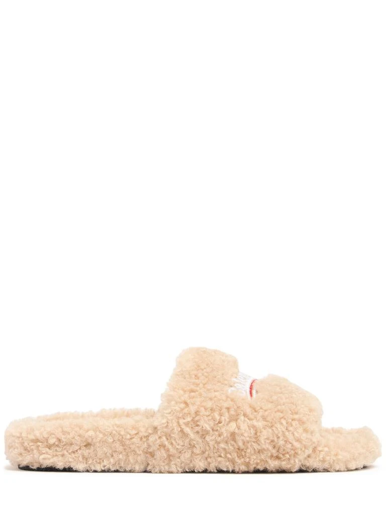 Balenciaga 10mm Furry Faux Shearling Slide Sandals 1