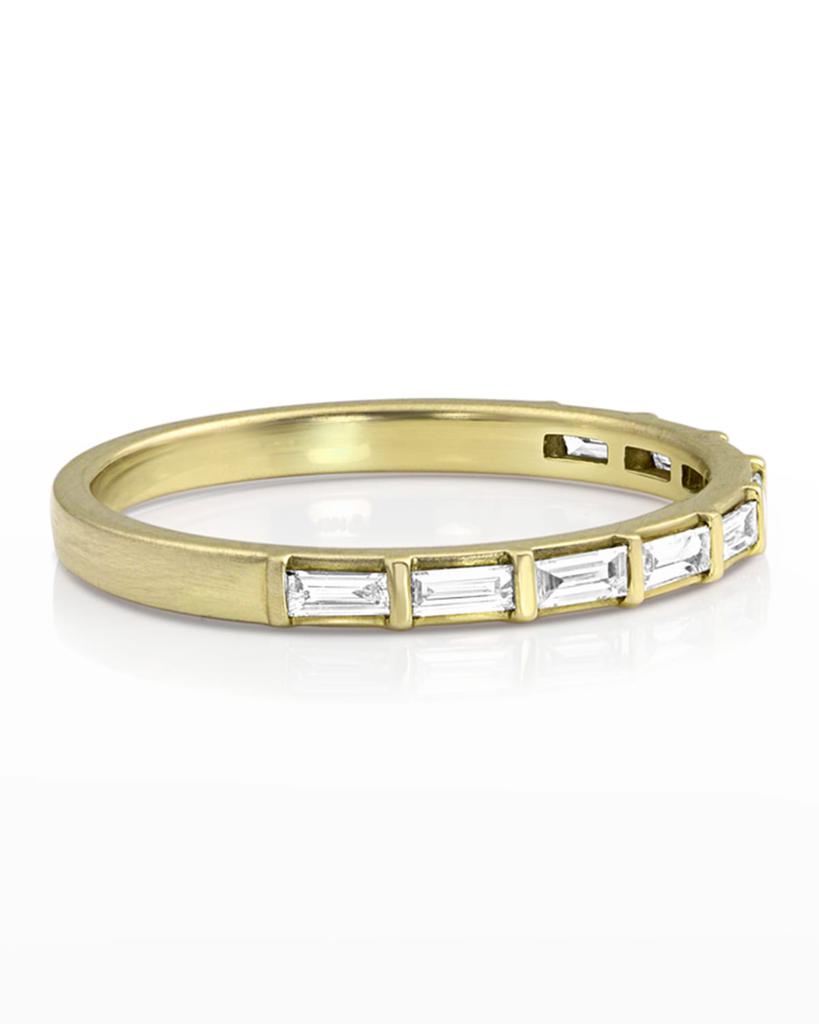 Dominique Cohen 14k Gold Baguette-Diamond Halfway Ring, Size 7