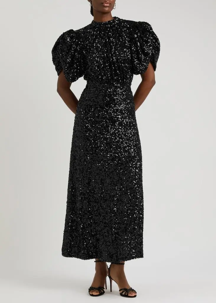 ROTATE Birger Christensen Open-back sequin midi dress 4