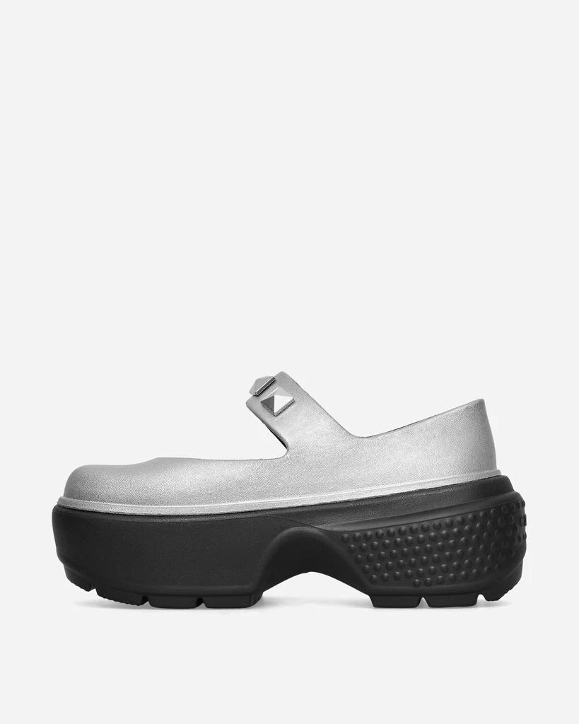 Crocs Women's Stomp Metallic Mary Jane Clogs Silver 4