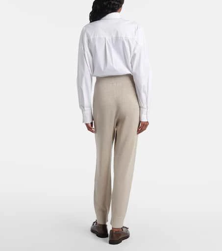Brunello Cucinelli Ribbed-knit cashmere-blend tapered pants 3