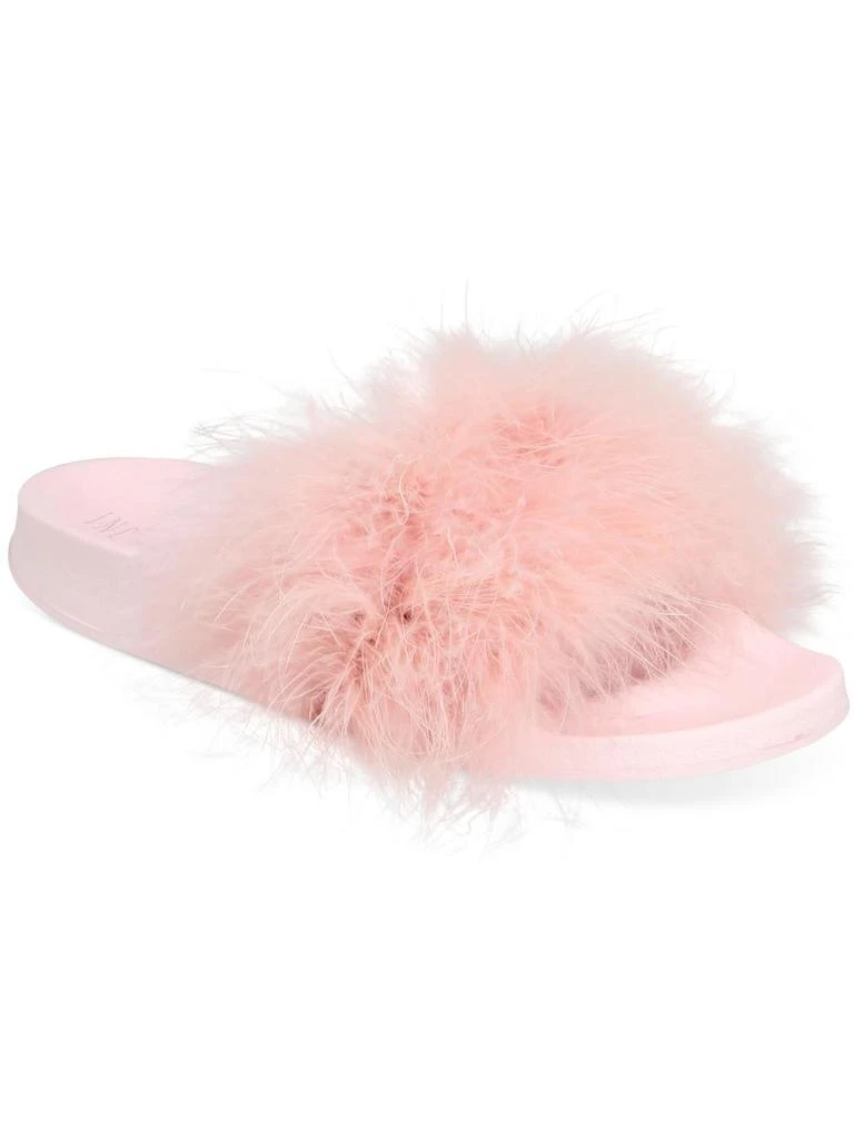 INC International Marabou Womens Feathers Slip-On Slide Sandals 4