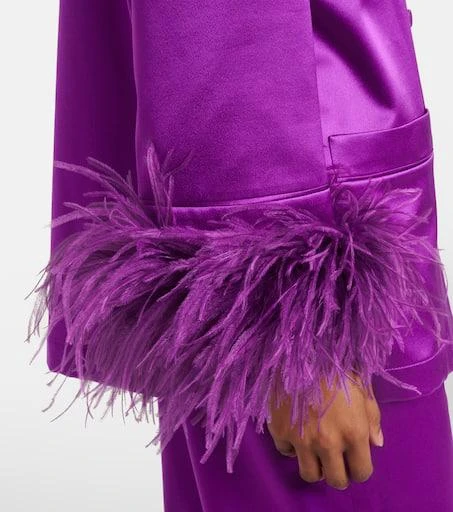 Valentino Feather-trimmed silk satin shirt 5