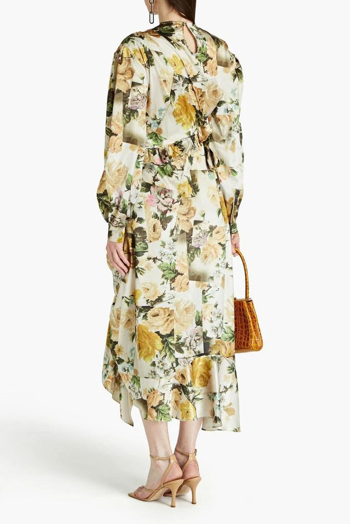 Preen By Thornton Bregazzi Draped floral-print satin midi dress 3