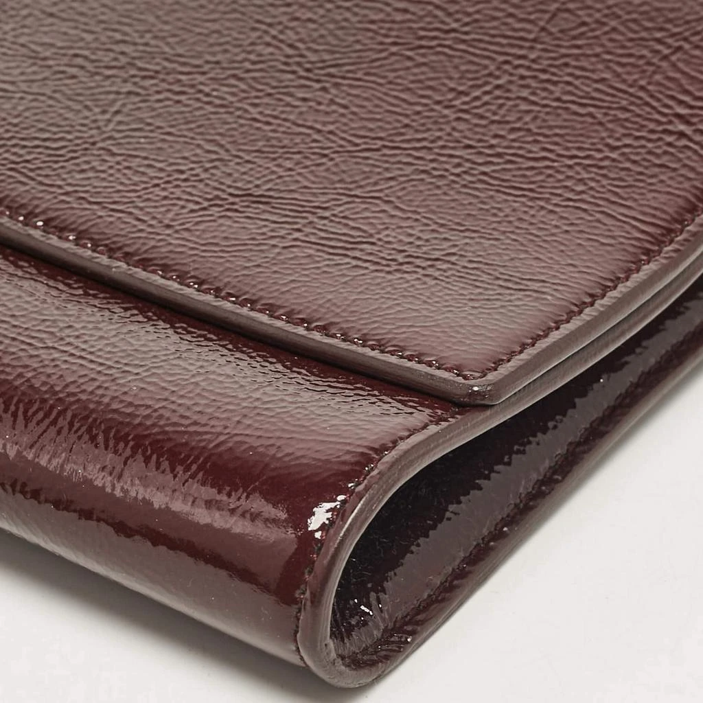 Yves Saint Laurent Yves Saint Laurent Burgundy Patent Leather Belle De Jour Clutch 13