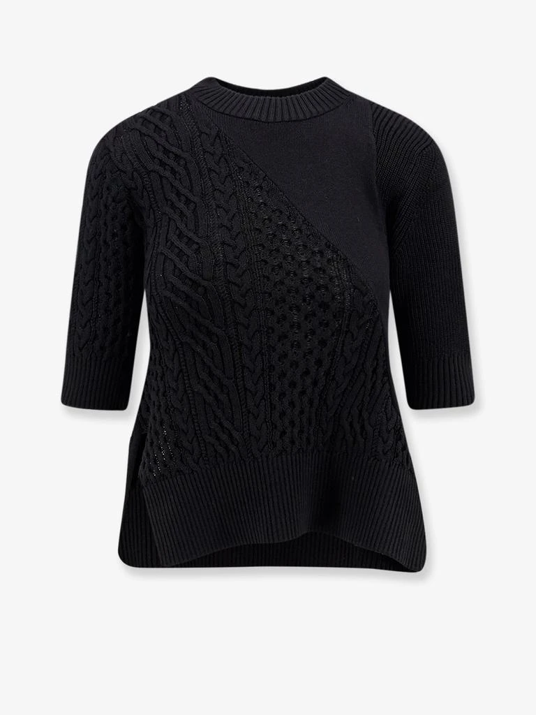 Sacai Cotton blend asymmetrical sweater 1