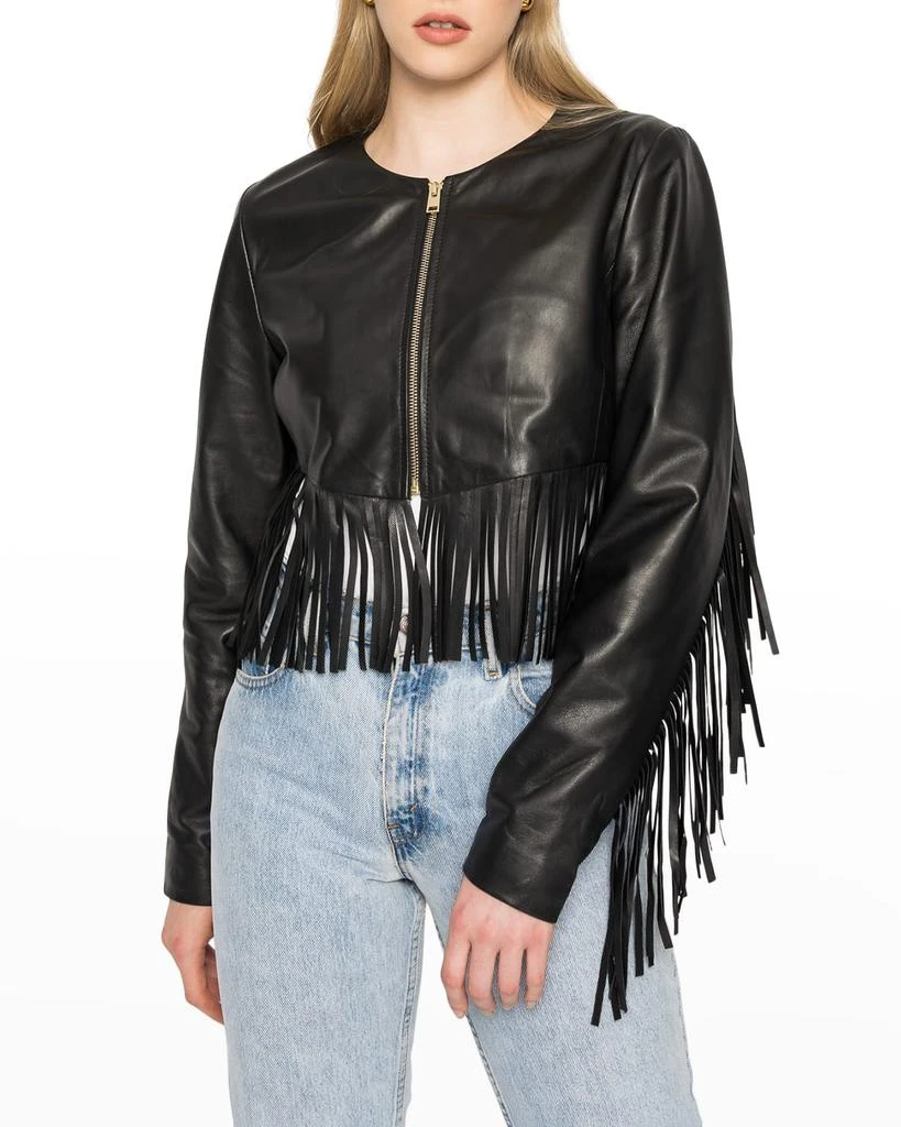 LaMarque Lyndel Fringe Leather Jacket Jackets Compare Prices