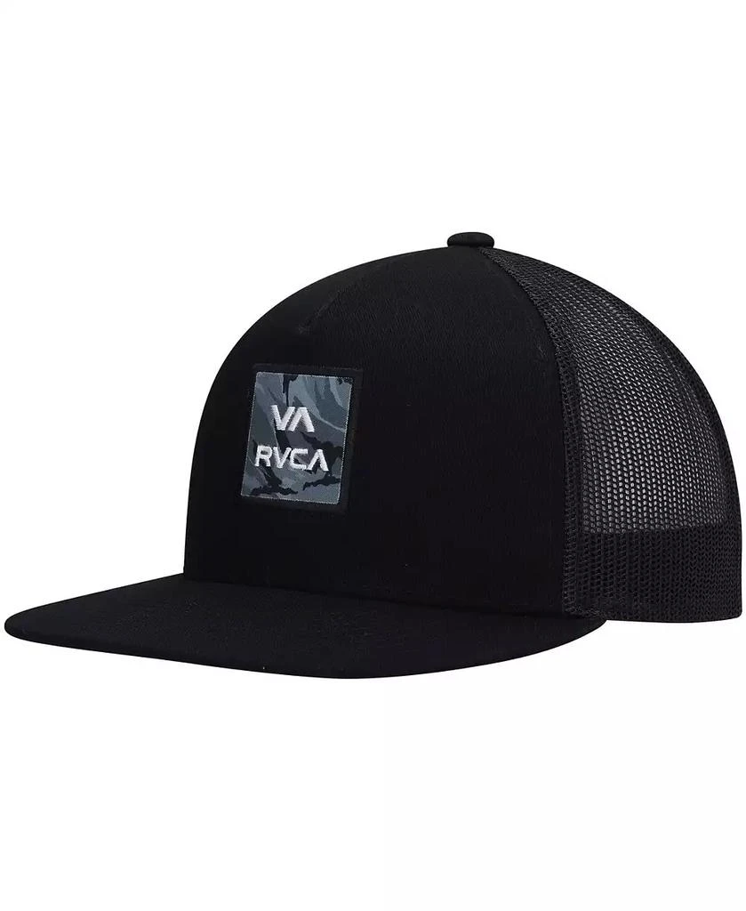 RVCA Big Boys Black ATW Print Trucker Snapback Hat 1