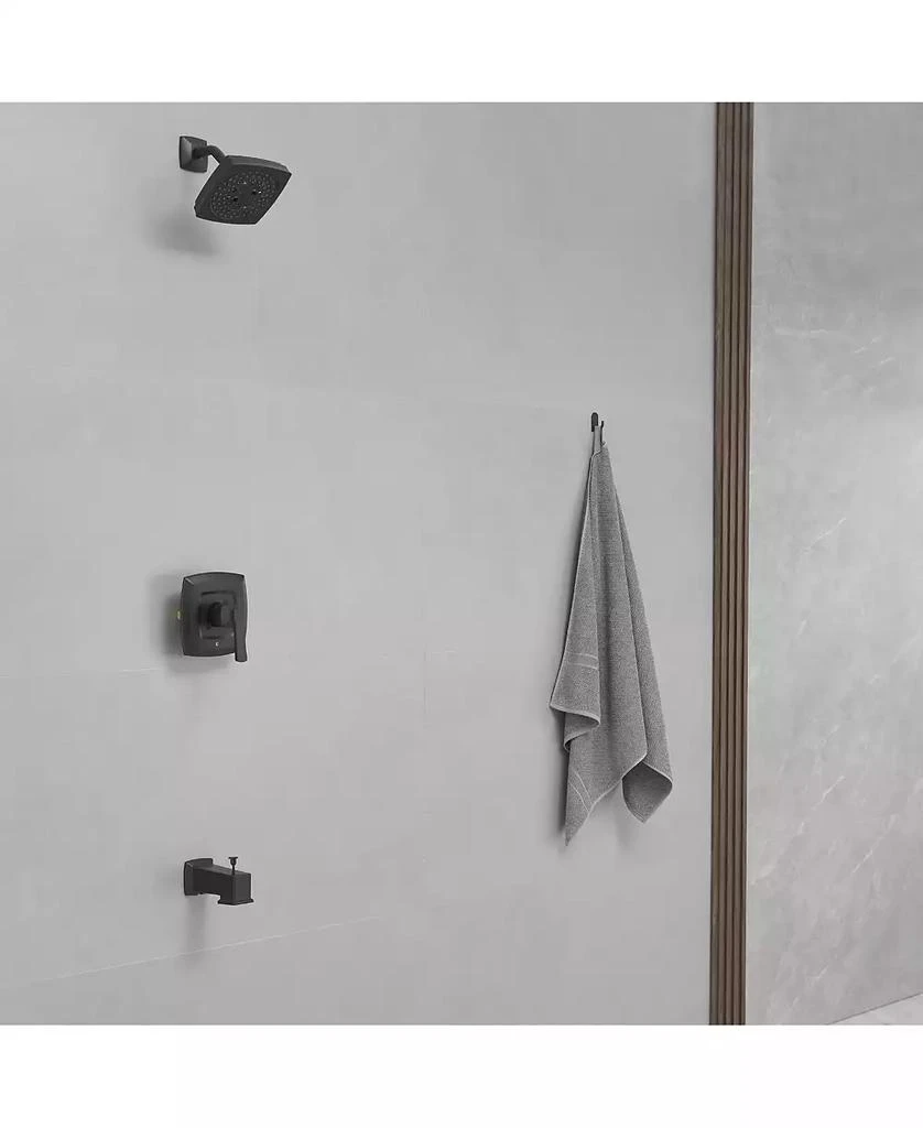 Greenspring Valve Included Modern Single-Handle 2-Spray Rainfall Square Shower Faucet Set with Tub Spout Combo 2