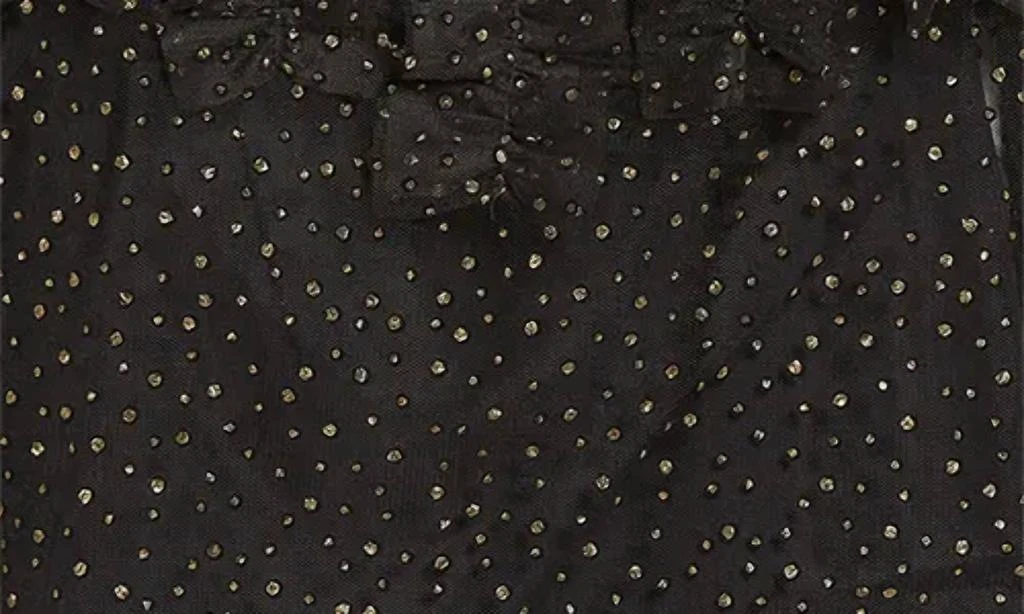 Akris Akris Punto - Embellished Sheer Ruffle Long Sleeve Tulle Top In Black-gold 2