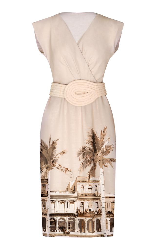 Andres Otalora Andres Otalora - Casa Natal Wrapped Linen Midi Dress - Off-White - US 12 - Moda Operandi