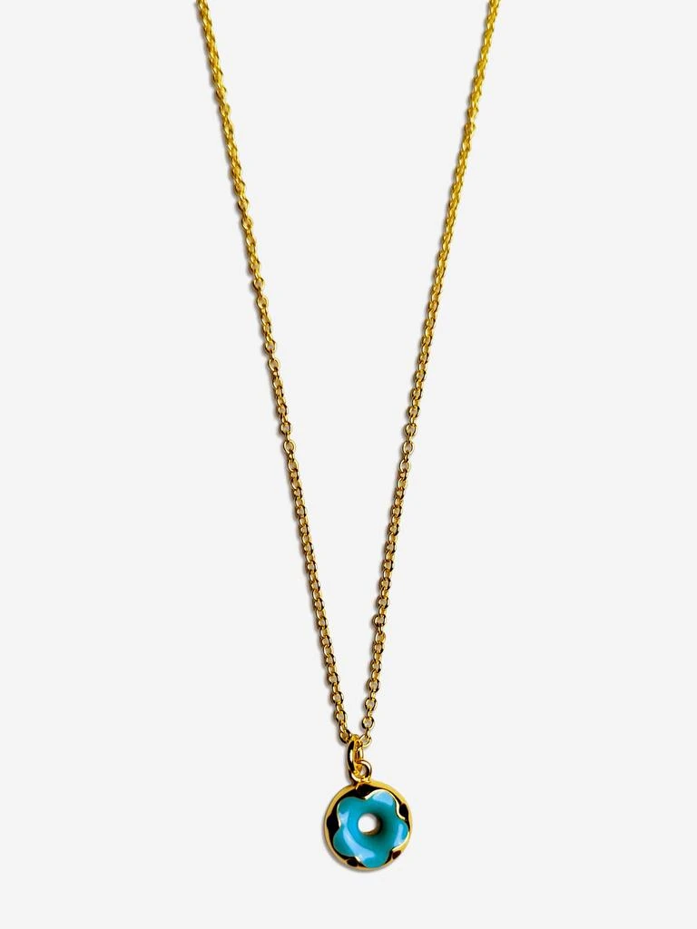 Secret Spoils Secret Spoils Girls Blue Doughnut Flower Necklace in Gold (40cm) 2
