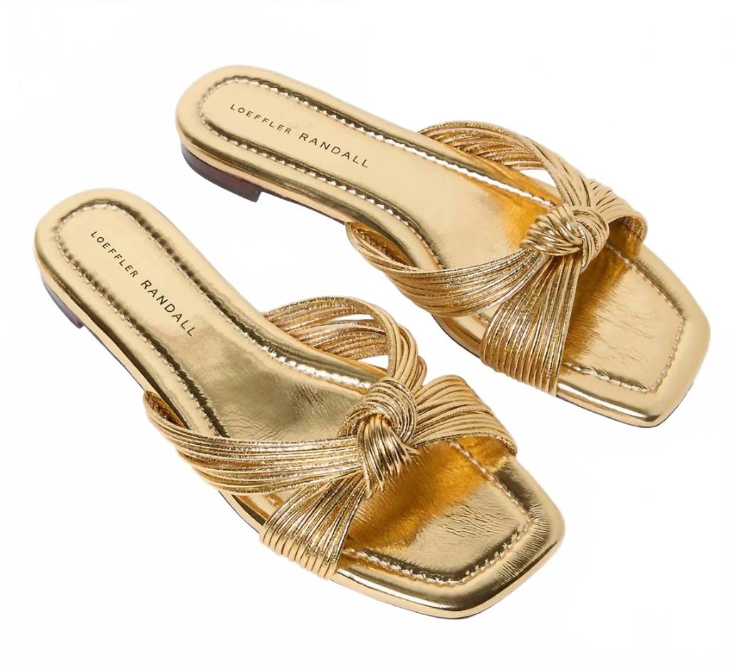 (取寄) ロフラー ランドール レディース ミニヨン ノット フラッツ Loeffler Randall women Flossie Mignon Knot Flat Sndal Champagne Shop Flossie Mignon Knot Flat Sandal In Champagne on Sale at