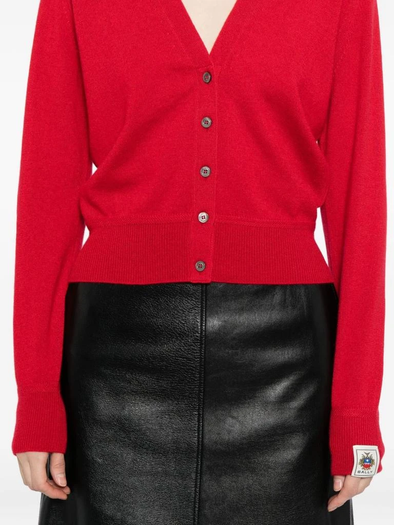Bally Cardigan with V-Neck and Logo Patch Detail 5