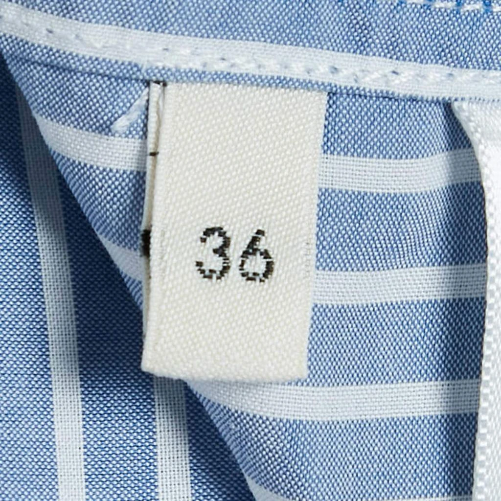 Celine Celine Blue Striped Cotton Button Front Crop Shirt S 5