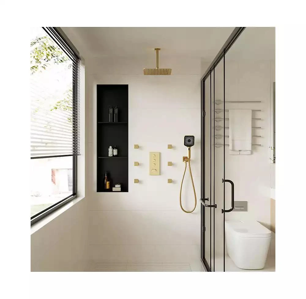 CASAINC 3 Functions 12 Inch Ceiling Mounted Thermostatic Shower System 11