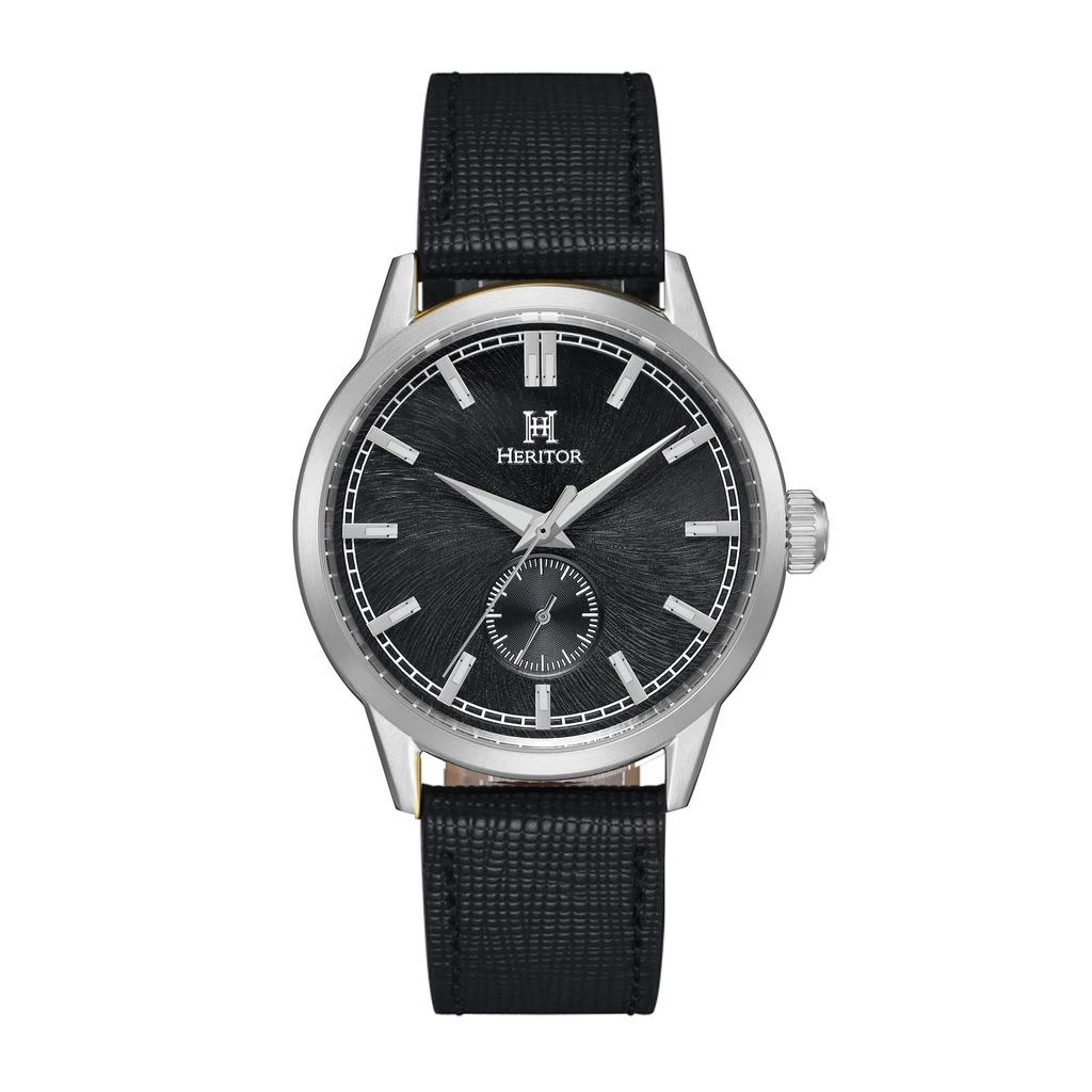 Heritor Automatic Argento Leather-Band Watch 5