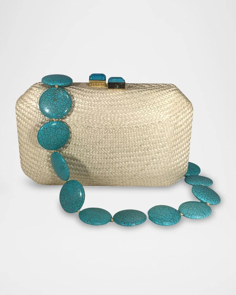 SERPUI Leticia Bun Straw Clutch Bag 1