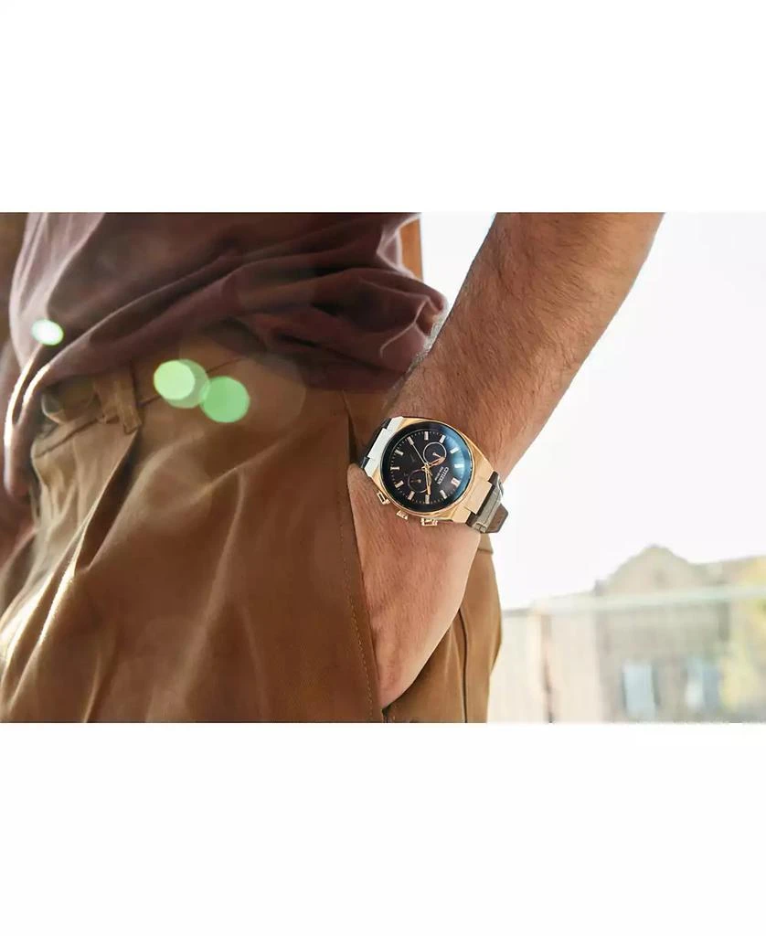 Citizen Eco-Drive Men's Chronograph Modern Brown Leather Strap Watch 43mm 4