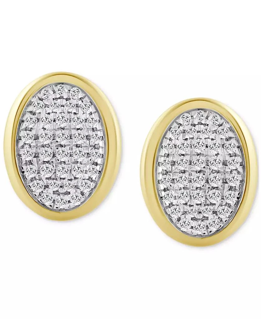 Macy
s Diamond Oval Bezel Cluster Stud Earrings (1/5 ct. t.w.) in 14k Gold 3