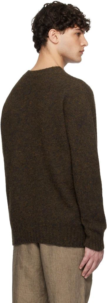 Sunspel Brown Shetland Crew Neck Sweater 3