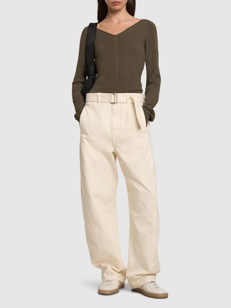 Lemaire Viscose Crepe Wide V-neck Top 1