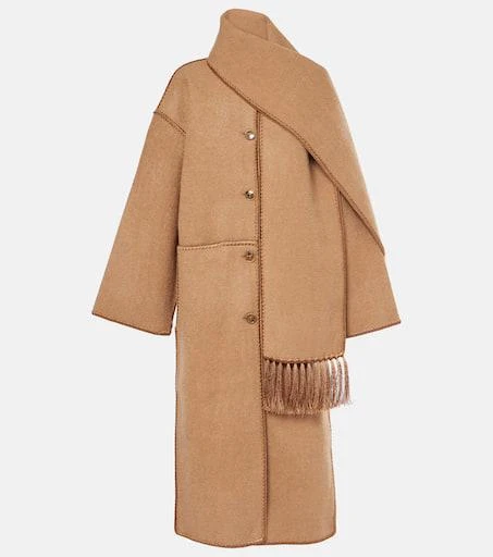 Totême Embroidered wool-blend scarf coat 1