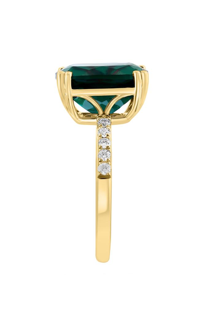 Effy 14K Yellow Gold Lab Created Emerald 
Lab Created Diamond Ring - 0.20ct. - Size 7