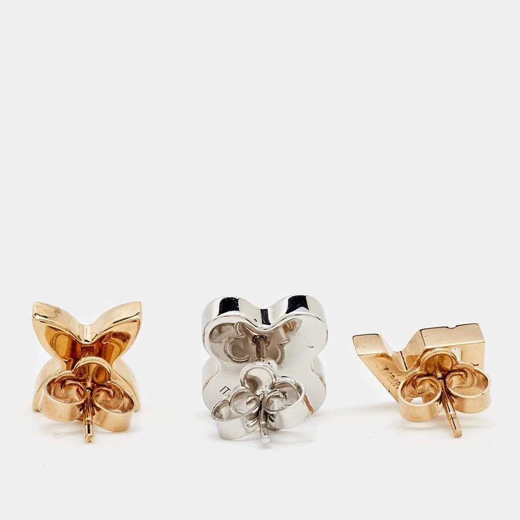 Louis Vuitton Louis Vuitton  Love Letters Crystals Two Tone Set of 3 Earrings 3