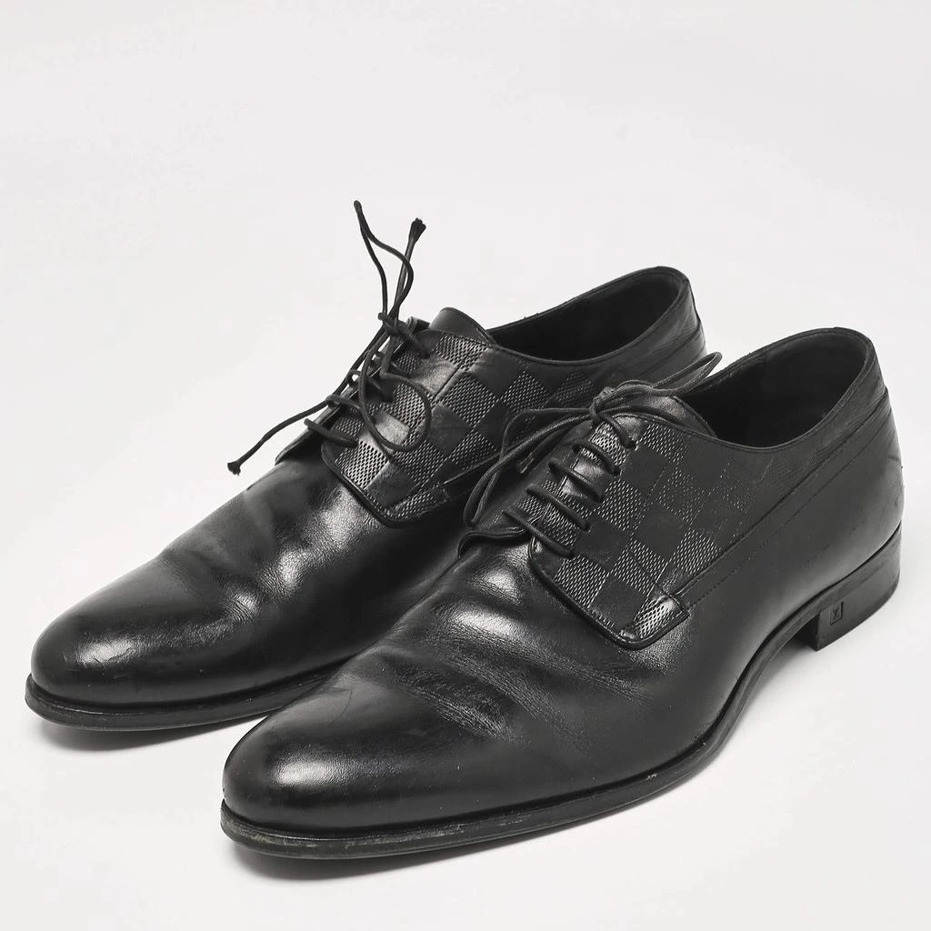 Louis Vuitton Louis Vuitton Black Damier Embossed Leather Lace Up Oxfords Size 43 2