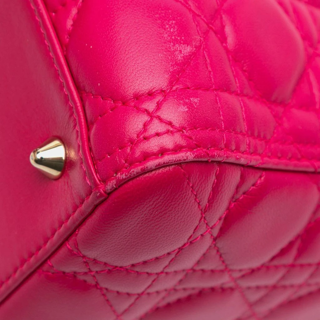 Dior Dior Pink Lambskin Cannage Medium  Lady Dior 9
