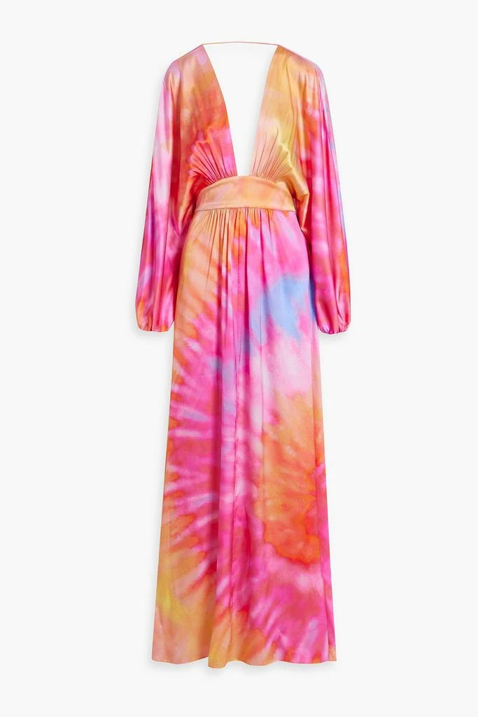 retrofête Lila tie-dyed stretch-silk satin maxi dress 1