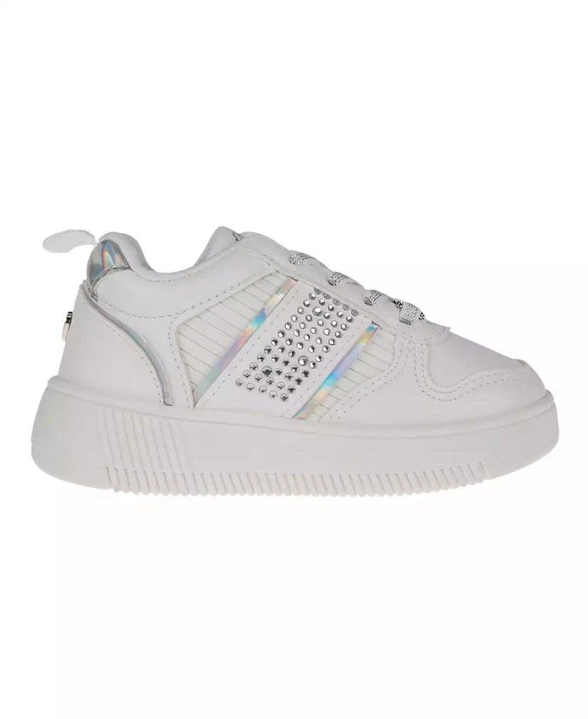 Vince Camuto Toddler Girls Elastic Laces Rhinestones Court Sneaker 3