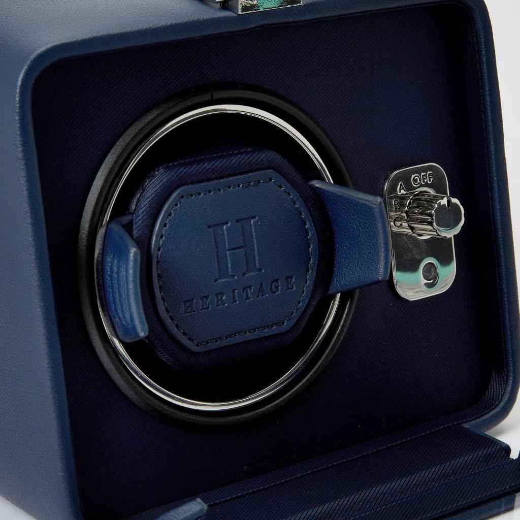 Wolf Wolf 452517 Windsor Heritage Single Navy Watch Winder With Cover 4