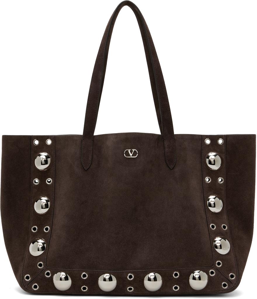 トートバッグ VALENTINO FW24 Borsa tote in pelle Valentino Garavani Rockstud Leather Tote Bag | Pink | FARFETCH