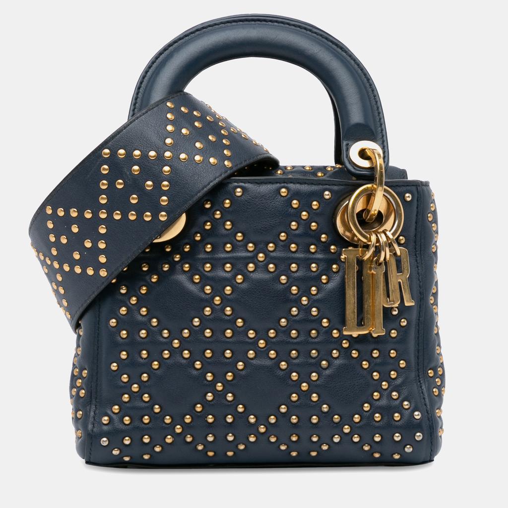 Dior Dior Mini Studded Lambskin Cannage Supple Lady Dior