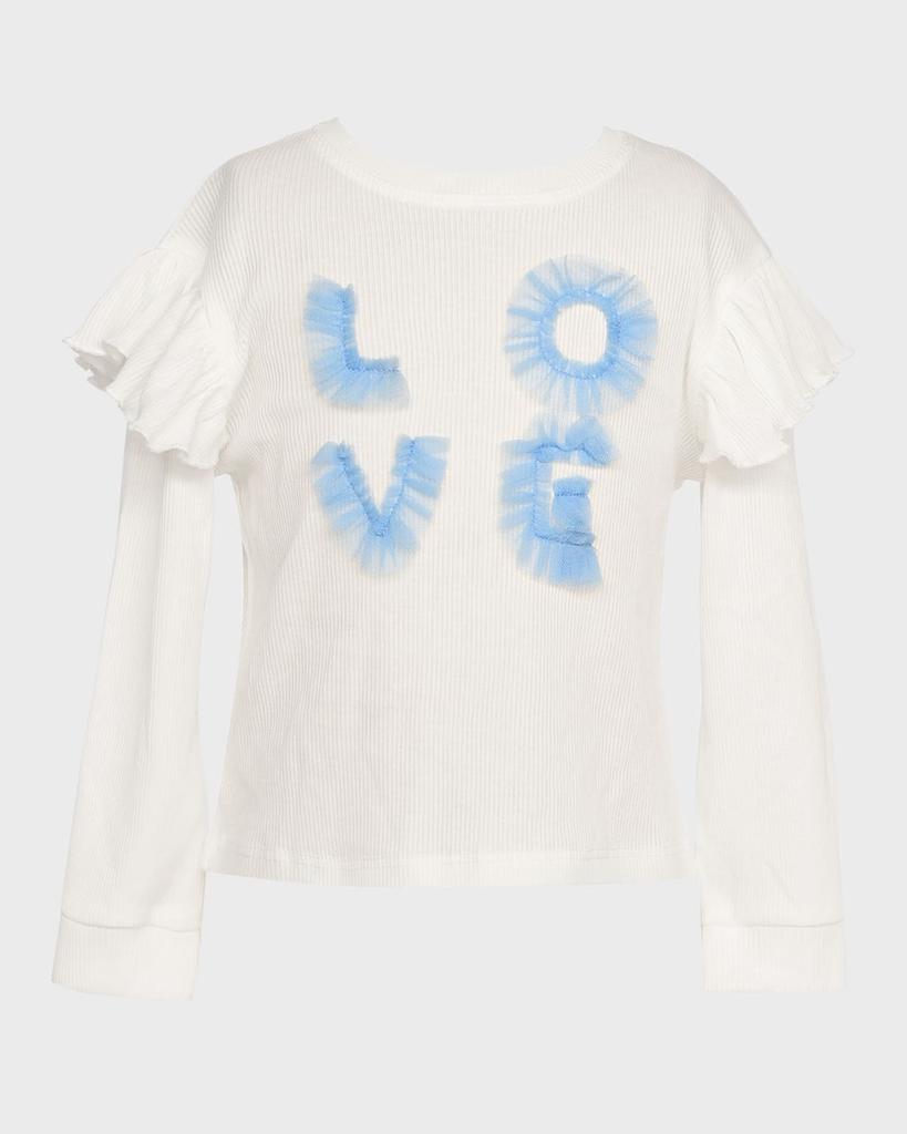 Hannah Banana Girl's Love Ruffle Top, Size 4-10