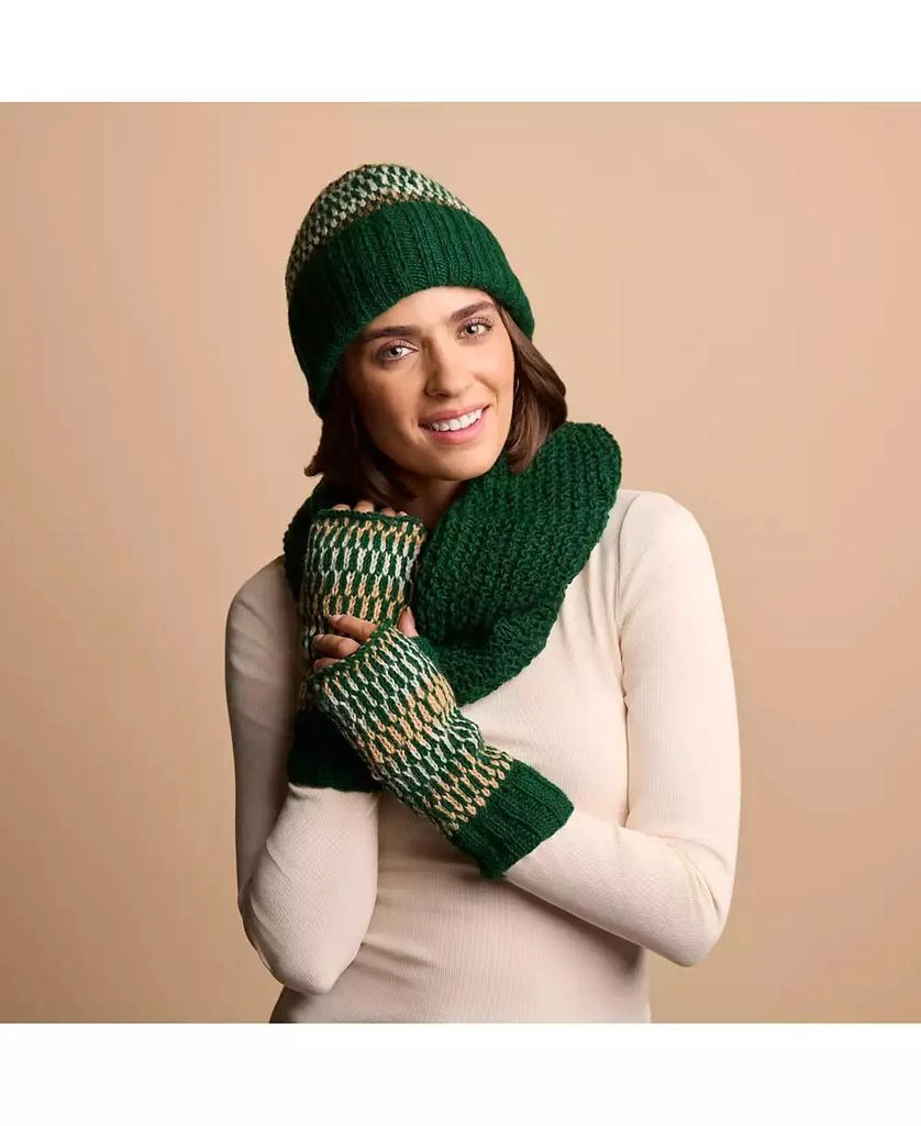 Feelgoodz Women s Artisan Hand-Knit Adirondack Winter Wool Half Mitten 4