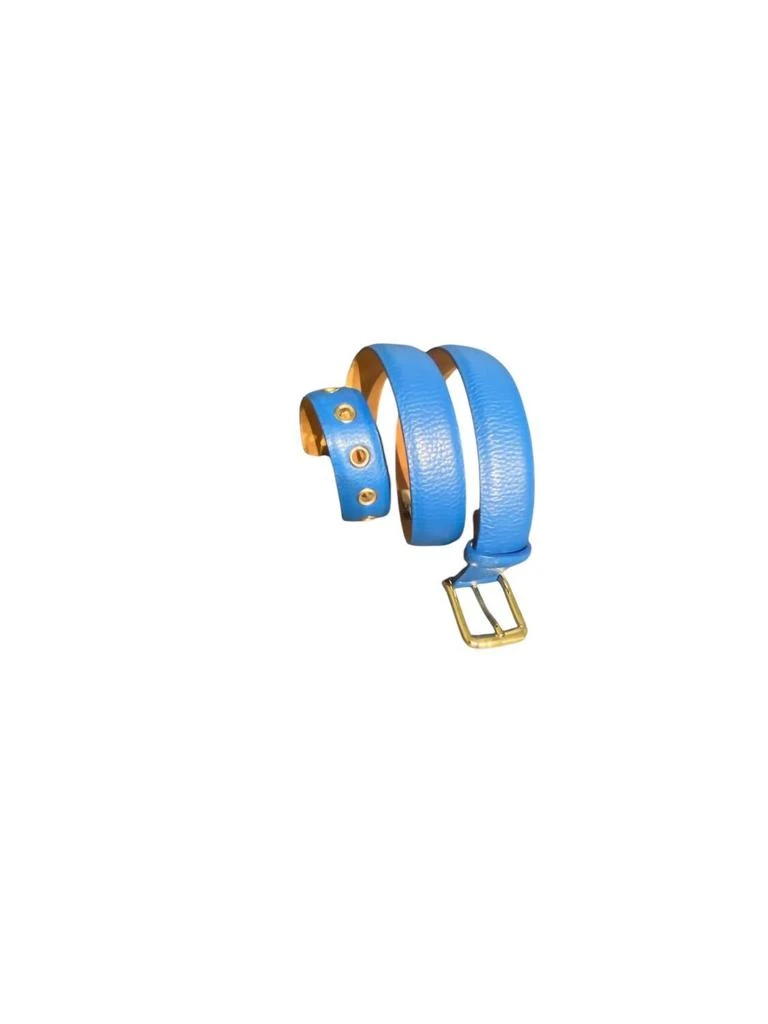 W. Kleinberg Cobalt Leather Belt With Grommets In Cobalt Blue 1