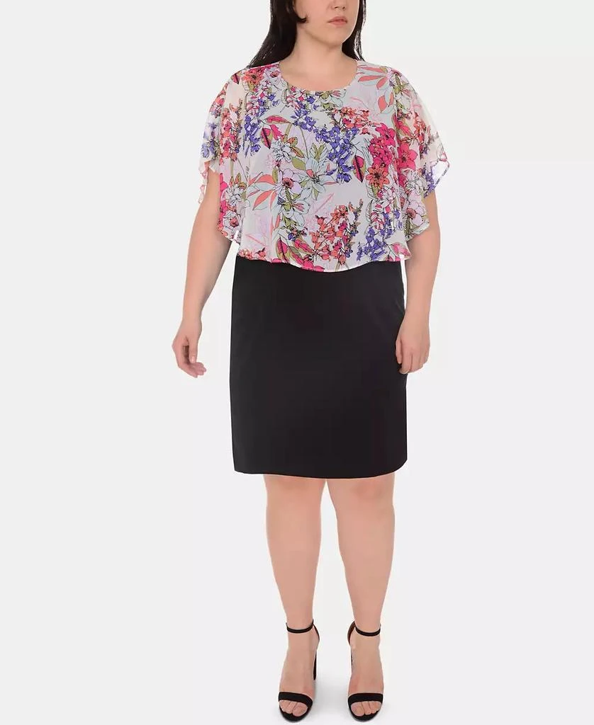 NY Collection Plus Size Popover Poncho Dress 1