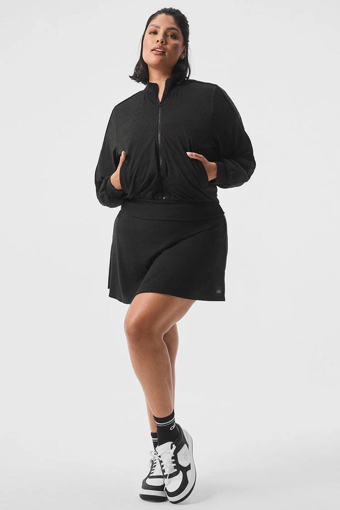 Alo Cropped Doubles Only Full Zip Jacket - Black 6